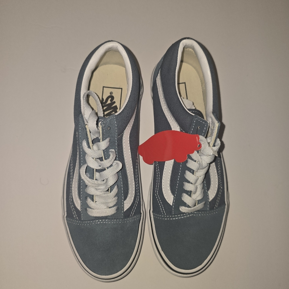 New Vans Old Skool Sneakers Blue Canvas Suede Classic Skate Shoes
